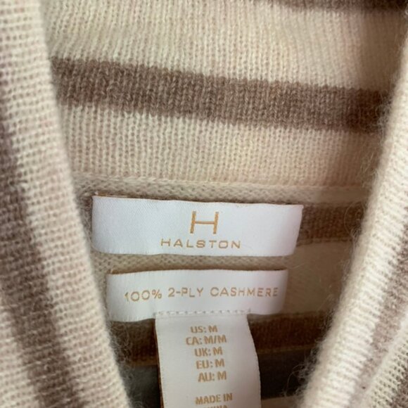 Soft striped Cashmere sweater mock neck - slightly cropped - Picture 3 of 4